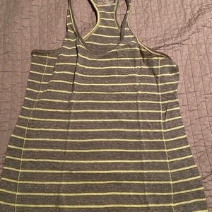 Underarmour gray and green stripe racer back tank